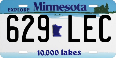 MN license plate 629LEC
