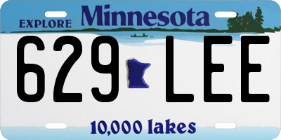 MN license plate 629LEE