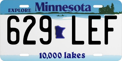 MN license plate 629LEF