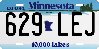 MN license plate 629LEJ