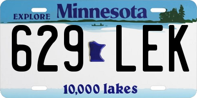 MN license plate 629LEK