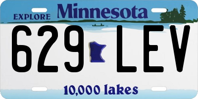 MN license plate 629LEV