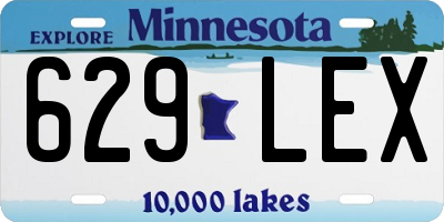 MN license plate 629LEX