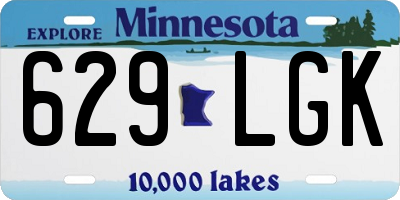 MN license plate 629LGK
