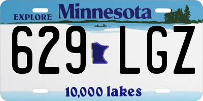MN license plate 629LGZ