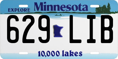MN license plate 629LIB
