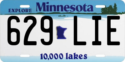 MN license plate 629LIE