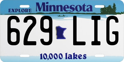 MN license plate 629LIG