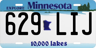 MN license plate 629LIJ