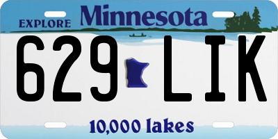 MN license plate 629LIK