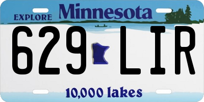 MN license plate 629LIR