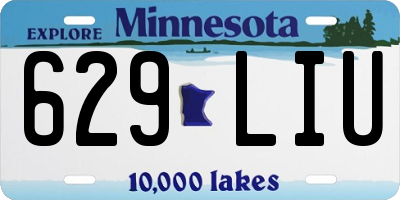 MN license plate 629LIU