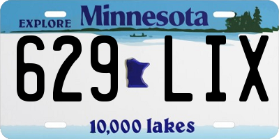 MN license plate 629LIX