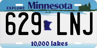 MN license plate 629LNJ