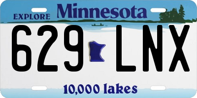 MN license plate 629LNX