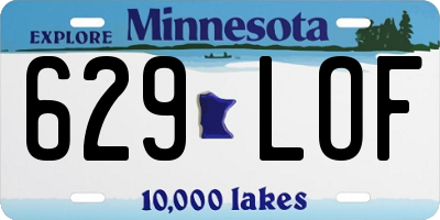 MN license plate 629LOF