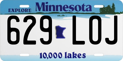 MN license plate 629LOJ