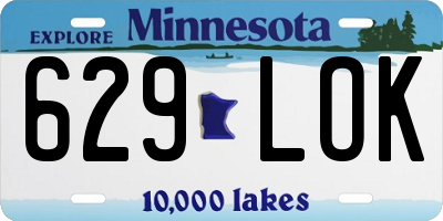 MN license plate 629LOK