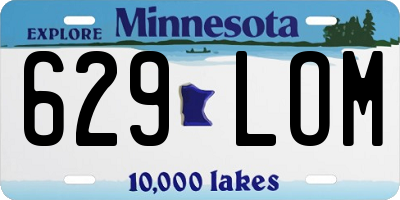 MN license plate 629LOM