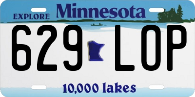 MN license plate 629LOP