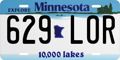 MN license plate 629LOR