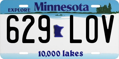 MN license plate 629LOV