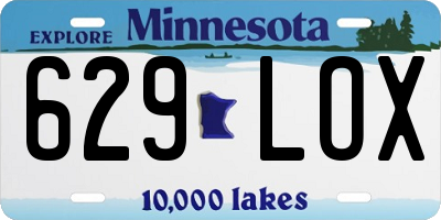 MN license plate 629LOX