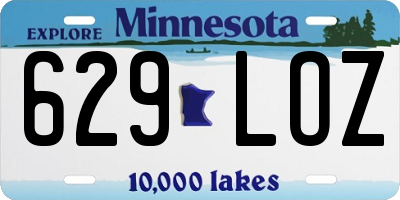 MN license plate 629LOZ