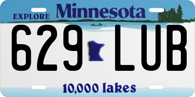 MN license plate 629LUB
