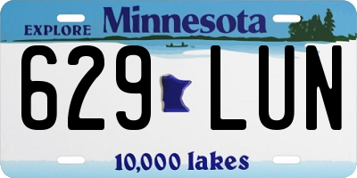 MN license plate 629LUN