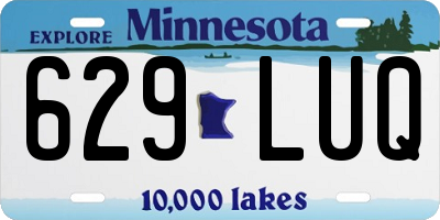 MN license plate 629LUQ