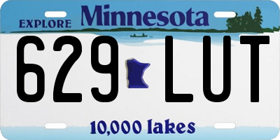 MN license plate 629LUT