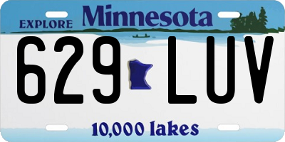 MN license plate 629LUV