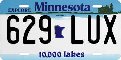 MN license plate 629LUX