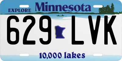 MN license plate 629LVK