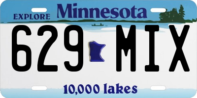 MN license plate 629MIX
