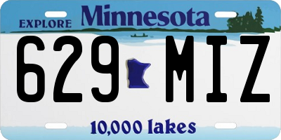 MN license plate 629MIZ