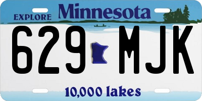 MN license plate 629MJK