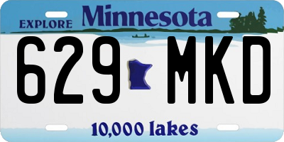 MN license plate 629MKD