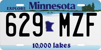 MN license plate 629MZF