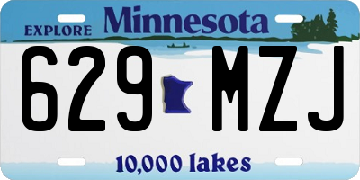 MN license plate 629MZJ