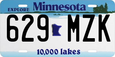 MN license plate 629MZK
