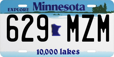 MN license plate 629MZM