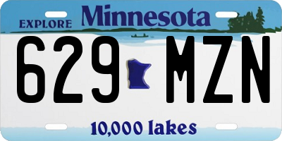 MN license plate 629MZN