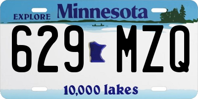 MN license plate 629MZQ