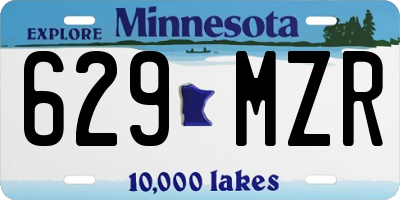 MN license plate 629MZR
