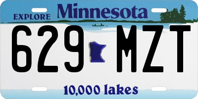 MN license plate 629MZT