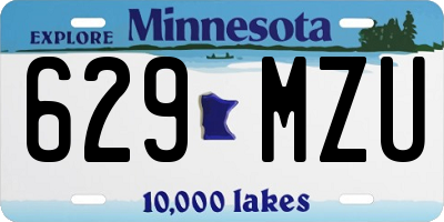 MN license plate 629MZU