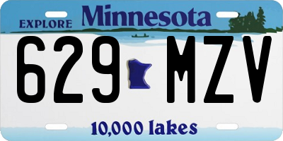 MN license plate 629MZV