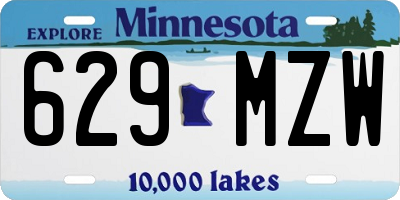 MN license plate 629MZW